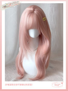 Pink Long Straight Hair Wig Womens Lolita Style Full Head Cover JK Group Princess Soft Sister Hair Extension Daily Use