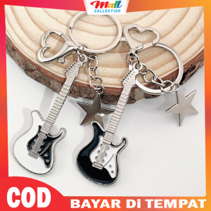 MALL Gantungan Kunci Gitar Keychain Love Star Guitar Bisa Couple Tas Motor Mobil KEY19