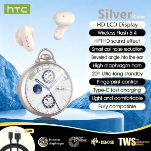HTC NE71 AI Translator Earbuds Round HD Touch Screen Bluetooth Earphones Long Battery Portable Wireless Headphone Suitable Daily
