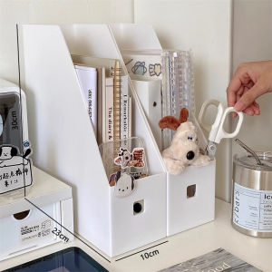 Transparent Desktop Bookend Desk Acrylic File Storage Box Bookshelf Office Student Book Organize the Shelves