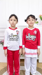 Dungdungkids Setelan Jersey Agustusan Anak Merah Putih Dirgahayu 17an Katun 3 - 12 Tahun