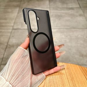 Ốp Điện Thoại Trong Suốt Chống Sốc Có Nam Châm Cho Samsung Galaxy Z Fold 8/7/6/5 Vỏ Sạc Không Dây Tương Thích Magsafe