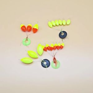 MNFT 60Pcs Seven-star Float Beans Red Yellow Oval Space Beans Floater Carp Fishing Accessories Mini Oval Fishing Float