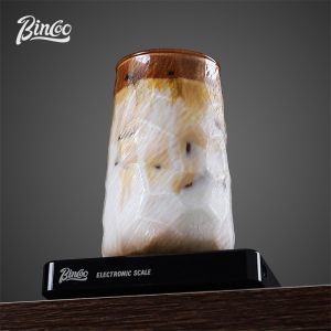 BINCOO Creative Twist Glass Coffee Cup Americano Iced Latte Coffee Beverage Drink Water Cup Ins Style Home Use Transparent round Shape 450ml
