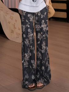 Shalldoer | Korean Fashion Color Block Design Wide Leg Casual Pants Womens Summer High Waist Straight Cut Trousers Stylish Trendy High-End Feeling