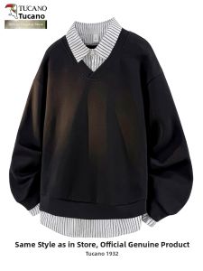 TUCANO | Mens Fake Two-Piece Shirt Collar Sweater Fall Winter 2025 New Loose Casual