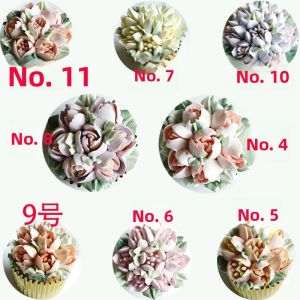 Korean Style Rose Bouquet Tulip Head Icing Piping Nozzles Set Integrated Stand Forming Baking Decorating Tools Kit