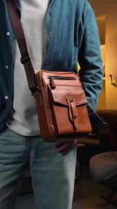 Túi Đeo Vai Nam BULLCAPTAIN Bằng Da Thật Dung Tích Lớn Kiểu Dáng Cổ Điển Thích Hợp Cho Thể Thao Ngoài Trời Du Lịch Nhiều Ngăn Chứa Đồ