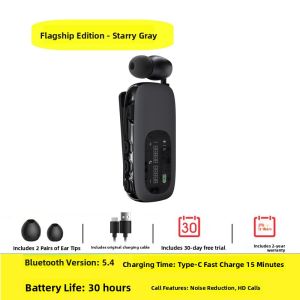ZHANXINGZHE | Business Bluetooth Earphones with Clip-on Design Long Battery Life Noise Reduction Compatible with Huawei and Apple