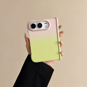 Matte Gradient Double Color Silky Smooth Skin-Friendly Touch Case For iPhone Duo Shockproof Hard PC Hinge Protection Cover