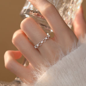 OUGUI | Adjustable Open Sterling Silver Heart Ring Women