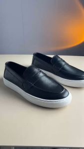 Dustino Slip On nam da bò giày lười nam đế bằng