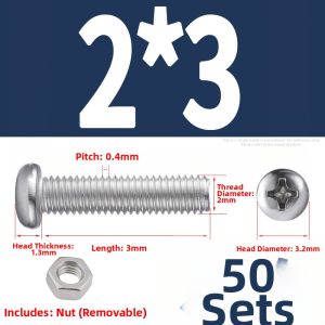 BAIRUITE | 304 Stainless Steel Cross Pan Head Screw Nut Set