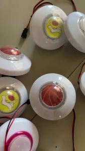 Nút Nhấn LED RGB Nhiều Màu Sắc 12V Cho Máy Gắp Thú Máy Bán Hàng Tự Động Đường Kính 76mm Hoạt Động Bằng Tiền Xu Nút Chơi Game Điện Tử