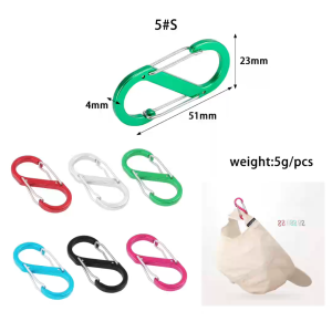 [5 cái] Móc Khóa S 2 Đầu Móc Khóa Nhôm Carabiner Chữ D 5#S 6#A  HK-018 #ssl_accessories