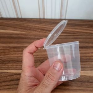 Sauce Cup 150 ml (tutup sambung)/Puding cup / tempat puding / cup plastik thinwall klir 150 ml isi 25pcs