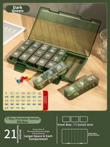 Vilscijon | Large Capacity Portable Weekly Medicine Organizer with Meal Reminder
