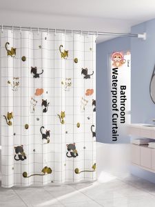 Thickened Waterproof Bath Curtain Set Partition Curtain for Bathroom Shower Room Blocking Curtain Door Curtain Hanging Curtain