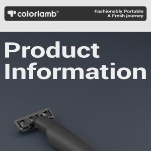 Colorlamb Manual Razor for Men 1 Handle + 2PCS 3 Blades Replacement Heads for Man Barber Shaving Hair Removal Long Handle Shaver