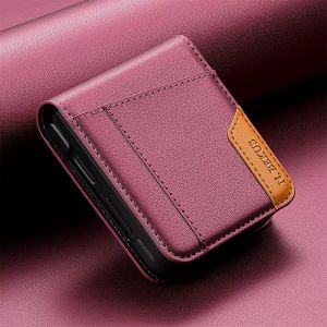 Ốp Ví Da Doanh Nhân Cho Samsung Galaxy Z Flip 7/6/5 Có Khe Đựng Thẻ Nắp Từ Tính Chống Xước Bảo Vệ Điện Thoại Gập