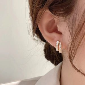 🇲🇾 Ready Stock 🇲🇾 Korean Style Fashion Double Layer Earrings 双层耳环高级感女轻奢镶钻搭配个性饰品