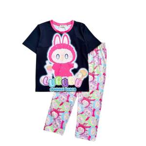 11-45kg LABUBU + Bộ bé gái tay ngắn quần dài thun lạnh 3D loại 1 mềm mịn mặc bao bền đẹp 119