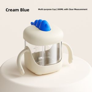 XiaomuMa Childrens Straw Water Cup Baby Home Anti-Fall Scale Drinking Milk Cup for Infants And Toddlers Dinosaur Design