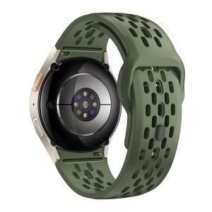 สายกีฬาสำหรับ Galaxy Watch 7/6/5/4 44mm 40mm Breathable Band for Galaxy Watch 6 Classic 47mm 43mm/5 Pro 45mm/4 Classic 46mm 42mm Samsung smartwatch สายซิลิโคน
