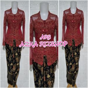 set kebaya pesta kebaya kerah sunda + rok lilit
