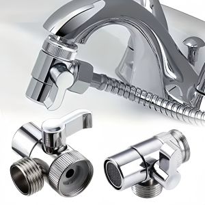 Universal Faucet Splitter Adapter – Dual-Output Water Diverter Valve for Kitchen Bidet Shower & Bathroom Sink