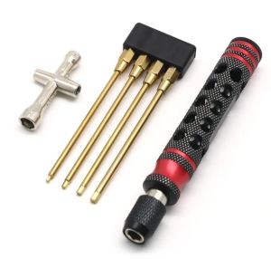 Hex Scewdriver 4 in 1- Allen Wrenches Set 1.5mm 2.0mm 2.5mm 3mm with 4 in 1 Cross Wrench 4 5 5.5 7mm for TRX4 Arrma Drones Boat