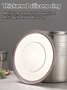 Stainless Steel Moistureproof Airtight Storage Bucket 25kg - Durable Kitchen Food & Soup Insulation Container