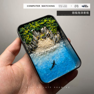 Creative Miniature Mountain Ocean Whale Scenery Model DIY Material Kit Handmade Birthday Gift Resin Craft Kit for Family