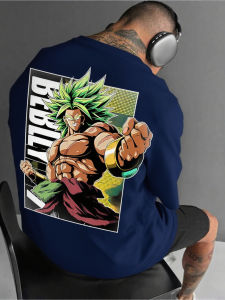 Bandai | Dragon Ball Broly Anime Men T Shirt Short Sleeve Tee Streetwear Cotton Tops Casual Graphic Tee Spring Summer Workout Gym Fashion