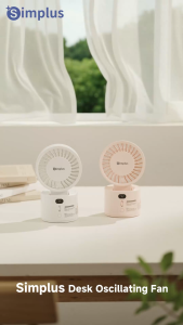 [New Launch] Simplus Desk Oscillating Fan | 100 Stepless Speed Levels | Battery/Plug-In | Wide-Angle DFSH022