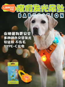 Laroo Dog Night Walking Light Pet Collar Anti-Lost Tag Glowing Pendant Nighttime Anti-Lost Dog Leash Light Pet Accessories