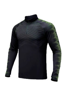 เสื้อยืดแขนยาวสำหรับเล่นฟุตบอลกลางแจ้งสำหรับผู้ชาย ฤดูใบไม้ผลิและฤดูใบไม้ร่วง ชุดฝึกซ้อม ชุดแข่งขัน แห้งเร็ว คอตั้ง ผ้าฝ้ายโพลีเอสเตอร์