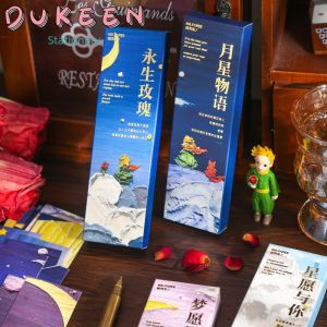 Dukeen 30 Sheets Little Princes Planet Series Bookmark Paper Reading Book Mark Ins Book Page Marker Message Card Stationery Supplies