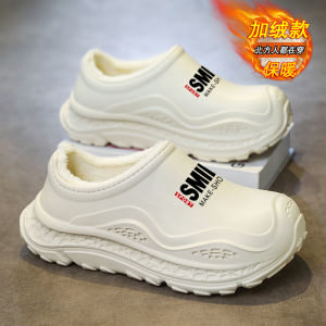 Mens Winter Thickened Fleece Slippers Warm Cotton Shoes Slip-Resistant Waterproof Large Size 45 Slippers Comfortable Wear