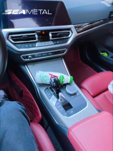 SEAMETAL Car Water Cup Holder Door Side Storage Box Premium Leather Bottle Hanger Holder Car Seatback Organizer