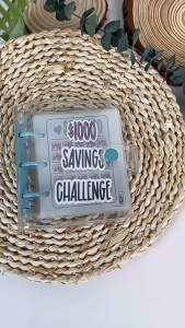 Eshylala 100 Days $1000 Savings Challenges Book Saving Money Binder Mini Saving Loose-leaf Notebook Cash Budget Organizer Save Money Game