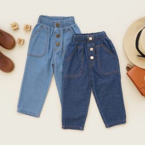 (capung kidswear) Celana Panjang Jeans Waist Anak 1-6 Tahun Celana Casual Anak Laki-Laki Perempuan Celana Jeans Biru Muda Dan Dark Blue - Lazada