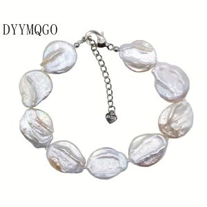 Adjustable Baroque Pearl Bracelet Natural White Freshwater Pearls Suitable for Different Wrist Sizes Everyday Versatile