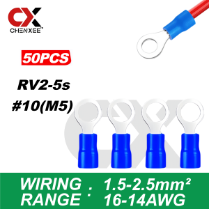 Ring Terminal Kit O-Type Insulated Electrical Wire Crimp Connectors 10 Sizes M3 M4 M5 M6 M8 Red Blue Yellow Assorted Cable Lugs