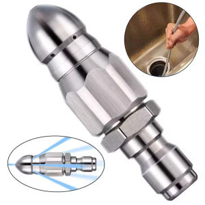 2ชิ้นหัวฉีดที่ขัดฟันเครื่องพ่นสเปรย์แรงดันสูงท่อระบายน้ำที่สะอาด1/4 "สแตนเลสเครื่องฉีดน้ำแรงดันสูงท่อปลั๊กกรองท่อเร็วเครื่องมือหัวฉีด