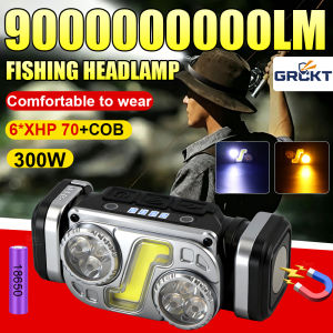 XHP70 Fishing Headlamp Rechargeable LED Lamp Sensor Light Ultra Powerful LED Front Lamp Headlights 18650 Vacation Fishing Things