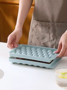 33 Grids Round Ice Ball Tray with Cover DIY Homemade Ice Cube Box Jelly Mold Maker Drink Bar Frozen Storage Ice Box