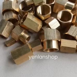 Compo 5 cái Măng sông ren trong đầu nối ren trong(đồng thau)