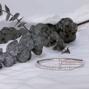 Her Jewellery Nail Bangle - Luxury Crystal Embellishments plated with 18K Gold