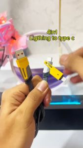 Kabel Data 4 in 1 Fast Charging HP Kabel Casan 4in1 Tipe C USB iOS Lightning USB PD27W